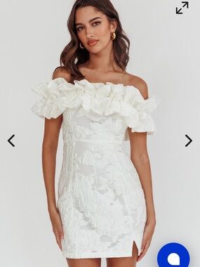 Selfie Leslie | Dresses | Selfie Leslie Moonlit Night Ruffle Strap Cut  Outback White Dress | Poshmark